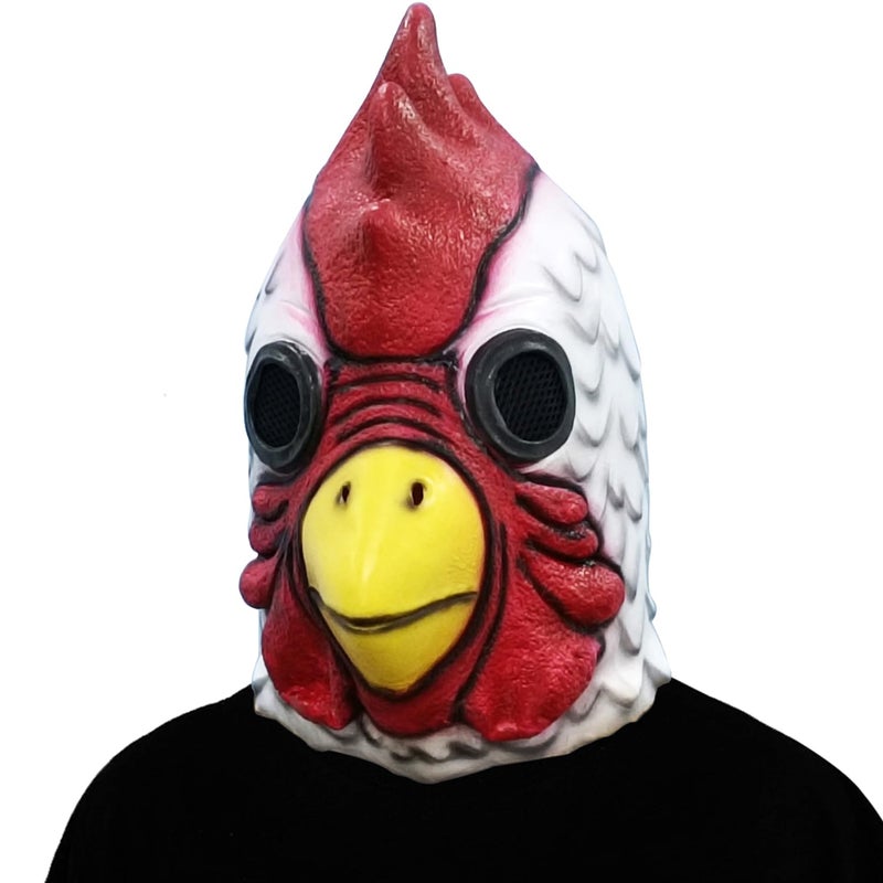 Gmasking 2018 Exclusive Latex Cartoon Rooster Head Mask Adult Halloween Chicken Costume - Image 1